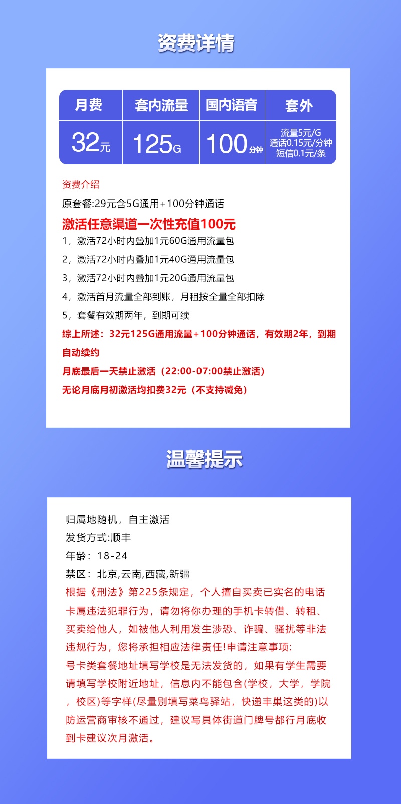 联通飞鸽卡长期32元125G通用流量+100分钟,2026年最新超值套餐详解