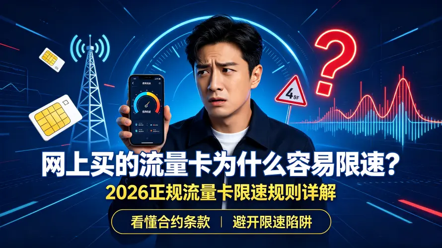 网上买的流量卡为什么容易限速？2026正规流量卡限速规则详解配图