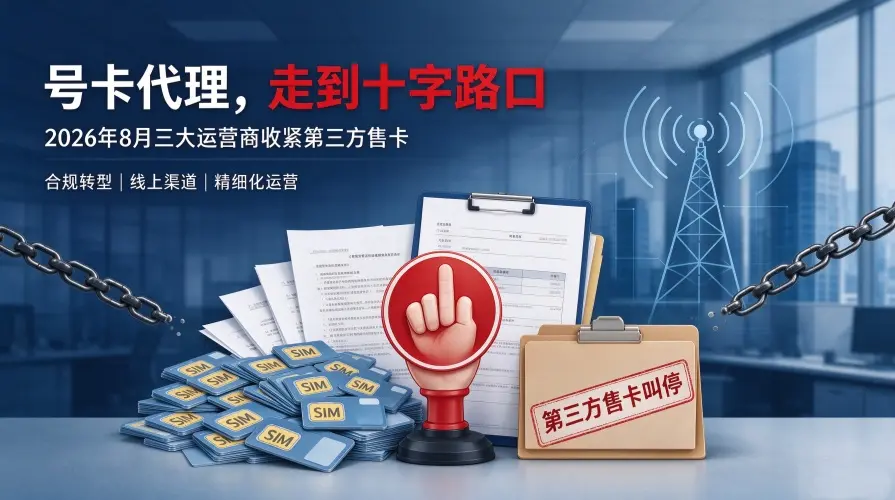 2026年8月三大运营商叫停第三方售卡：号卡代理的出路在哪里？